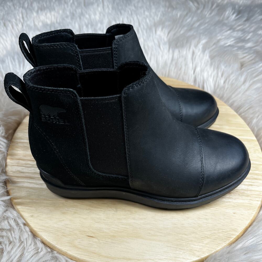 Sorel Black Chelsea Ankle Boots